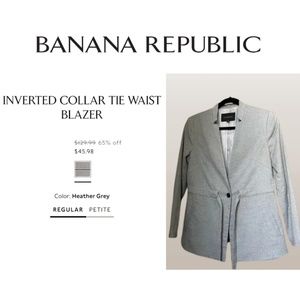 Banana Republic  Inverted Collar Tie Waist Blazer